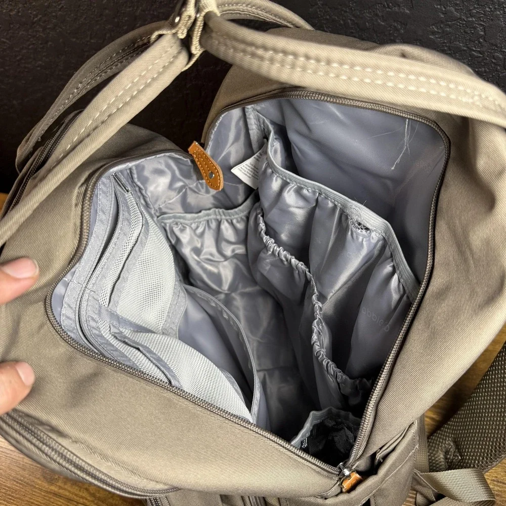 BabbleRoo Diaper Bag Backpack Gray Polyester Multi-Pocket Organizer One‎ Size